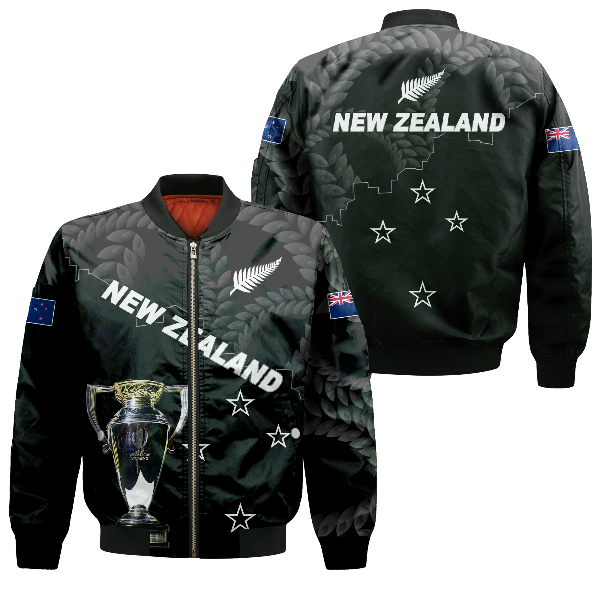 New Zealand Champions Rugby 2022 Bomber Jacket - LT12 Bomber Jacket Black - Polynesian Pride