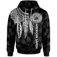 American Samoa Hoodie Polynesian Wings (White) Unisex White - Polynesian Pride