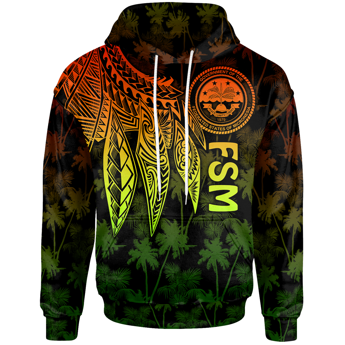 Federated States of Micronesia Hoodie Polynesian Wings (Reggae) Unisex Reggae - Polynesian Pride
