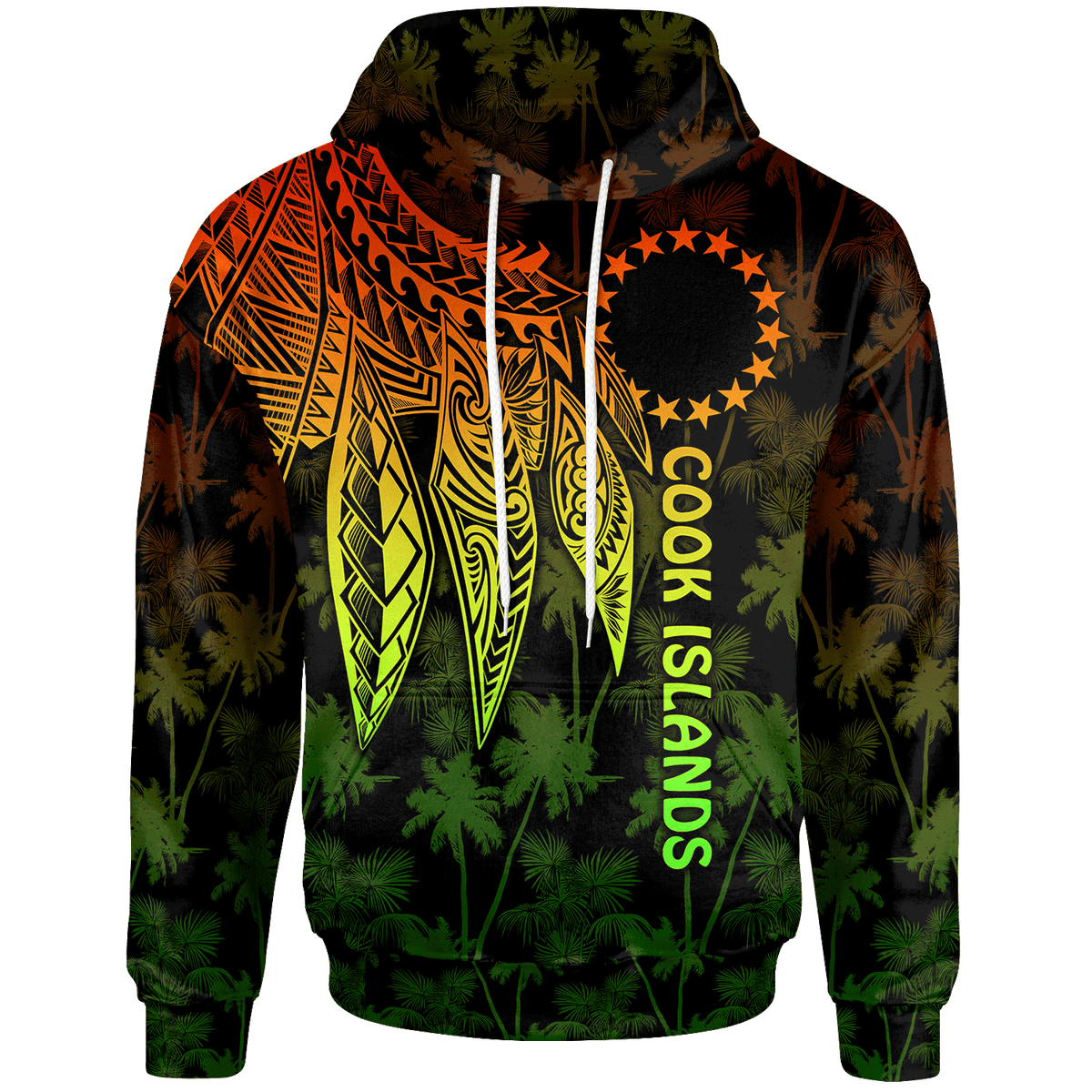 Cook Islands Hoodie Polynesian Wings (Reggae) Unisex Reggae - Polynesian Pride
