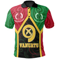 Vanuatu Polynesian Polo Shirt Vanuatu Flag and Coat Of Arms Unisex Black - Polynesian Pride