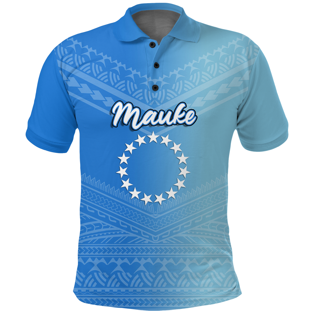 (Custom Personalised) Mauke Cook Islands Pride Polo Shirt - LT12 Unisex Blue - Polynesian Pride