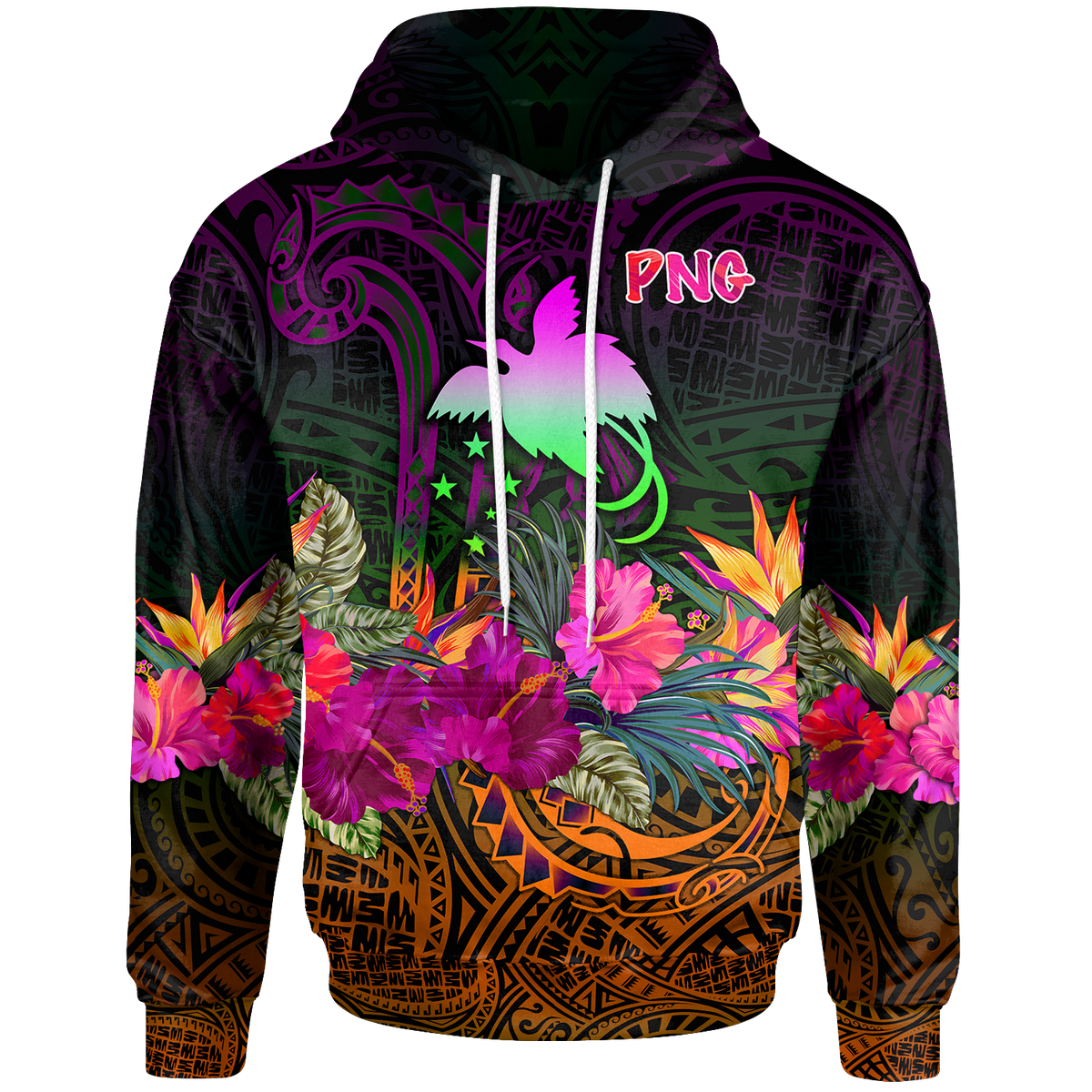 Papua New Guinea Hoodie Summer Hibiscus Unisex Reggae - Polynesian Pride