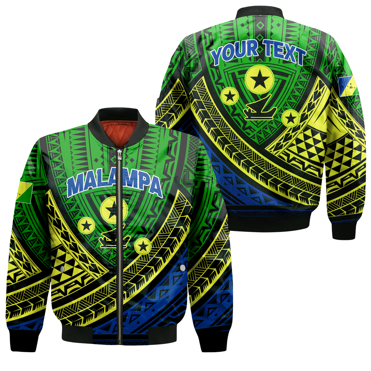 (Custom Personalised) Vanuatu Malampa Province Tribal Pattern Bomber Jacket - LT12 Bomber Jacket Green - Polynesian Pride