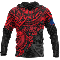 Guam Polynesian Hoodie Red Turtle Unisex RED - Polynesian Pride