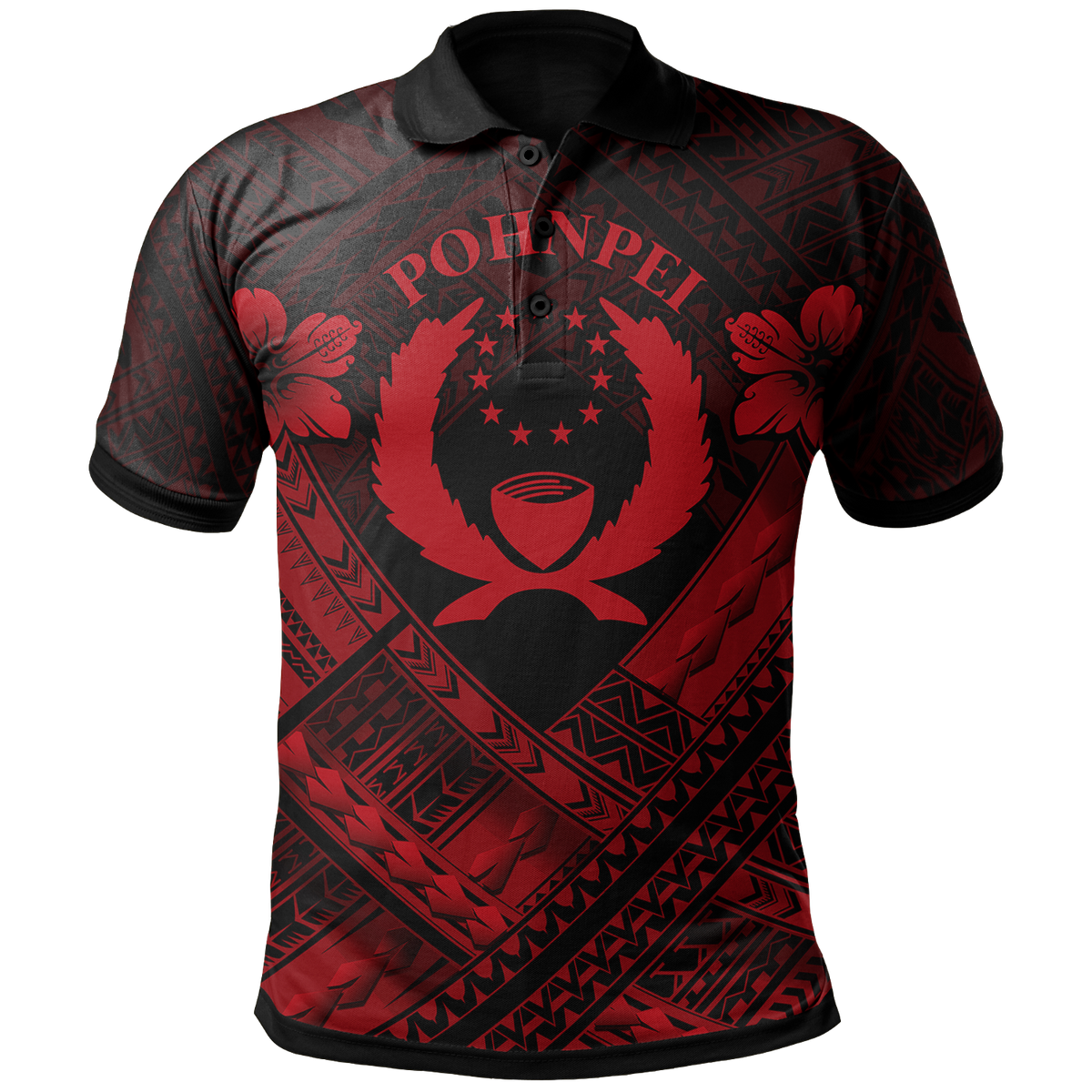 Pohnpei Polynesian Polo Shirt Pohnpei Red Seal Camisole Hibiscus Style Unisex Red - Polynesian Pride