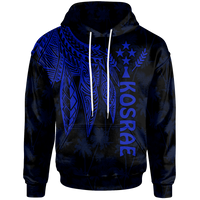 Kosrae Hoodie Polynesian Wings (Blue) Unisex Blue - Polynesian Pride