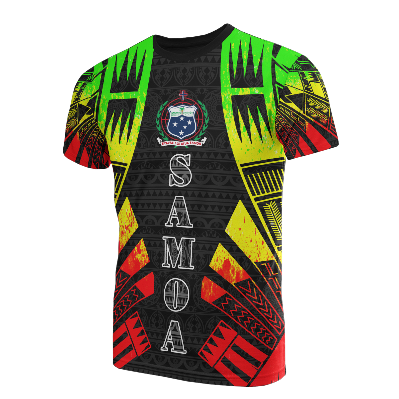 Samoa T Shirt Samoan Coat of Arms Polynesian Tattoo Reggae Style Unisex Reggae - Polynesian Pride