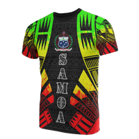 Samoa T Shirt Samoan Coat of Arms Polynesian Tattoo Reggae Style Unisex Reggae - Polynesian Pride