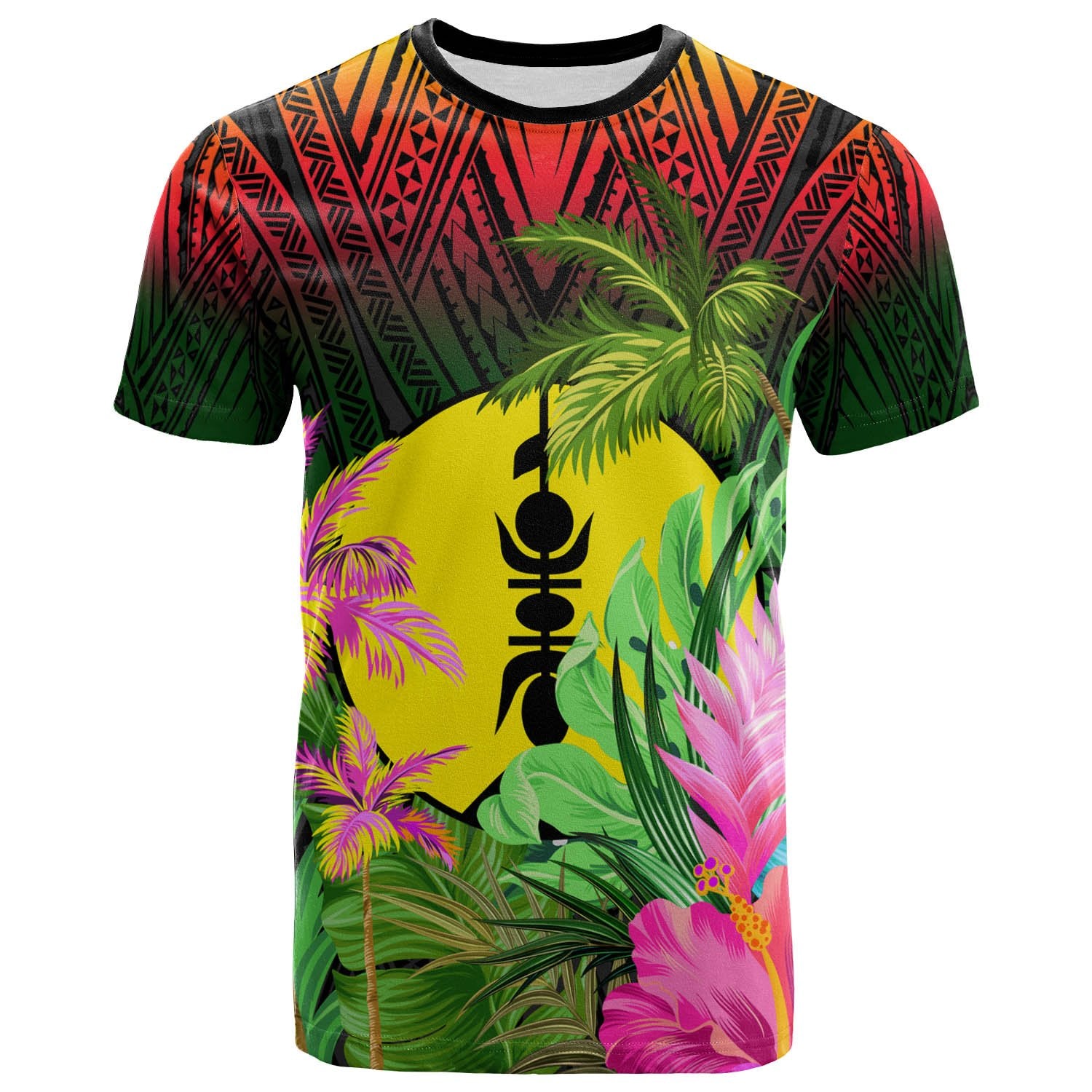 New Caledonia T Shirt Reggae Hibiscus Coconut Unisex Reggae - Polynesian Pride