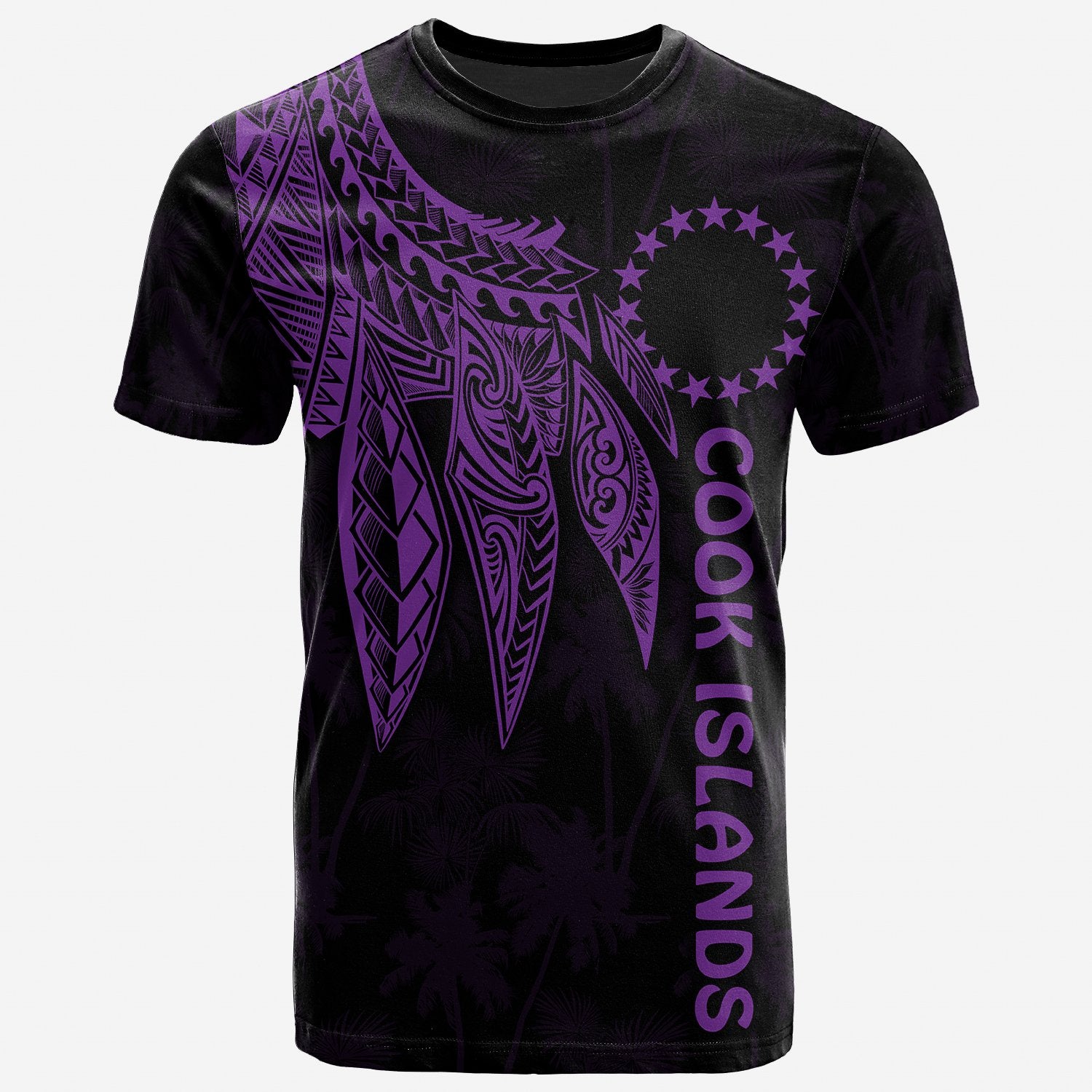Cook Islands T Shirt Polynesian Wings (Purple) Unisex Purple - Polynesian Pride