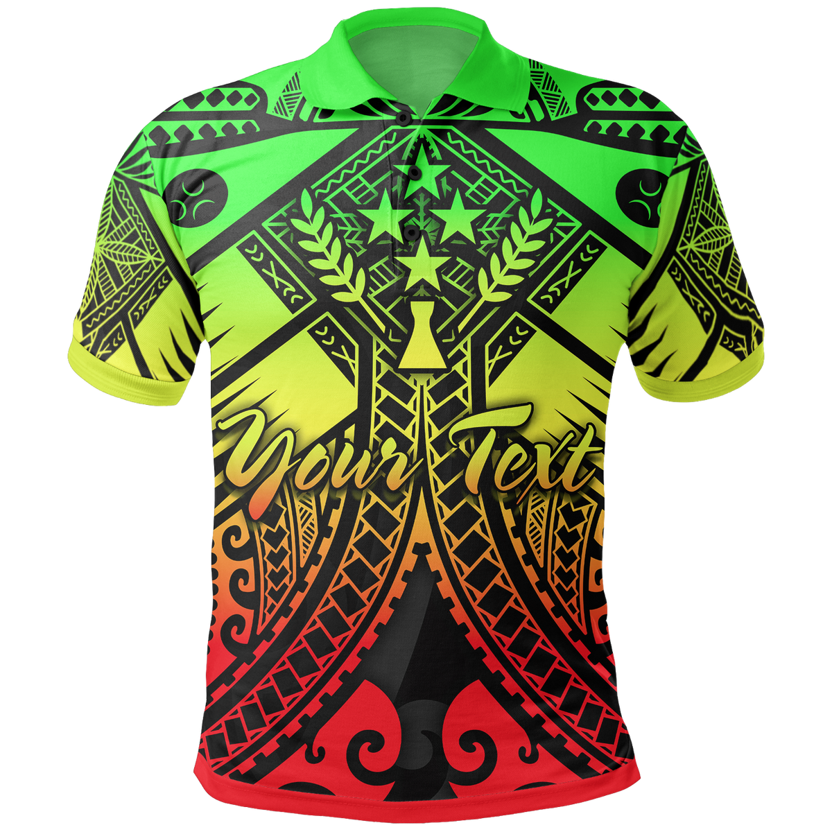 Kosrae Custom Polo Shirt Reggae Seal with Polynesian Tattoo Unisex Reggae - Polynesian Pride