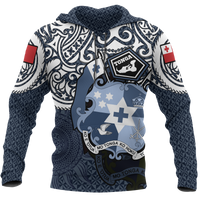 Tonga Polynesian Hoodie Tongan Pride (Blue) Unisex BLUE - Polynesian Pride