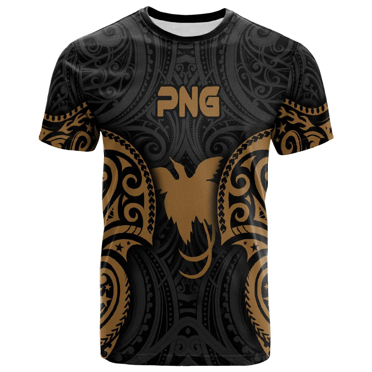 Papua New Guinea Polynesian T Shirt PNG Spirit Gold Unisex Gold - Polynesian Pride