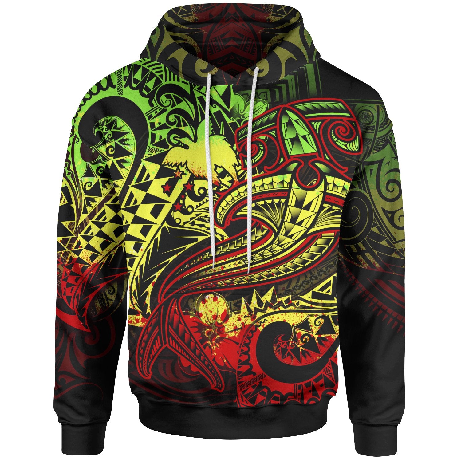 Papua New Guinea Hoodie Reggae Shark Polynesian Tattoo Unisex Reggae - Polynesian Pride