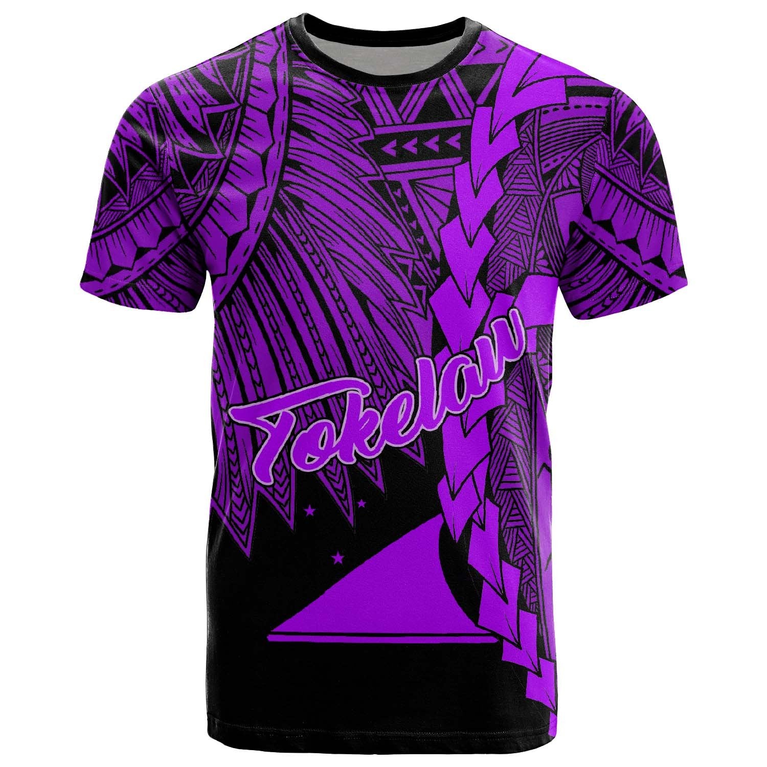 Tokelau Polynesian T Shirt Tribal Wave Tattoo Purple Unisex Purple - Polynesian Pride