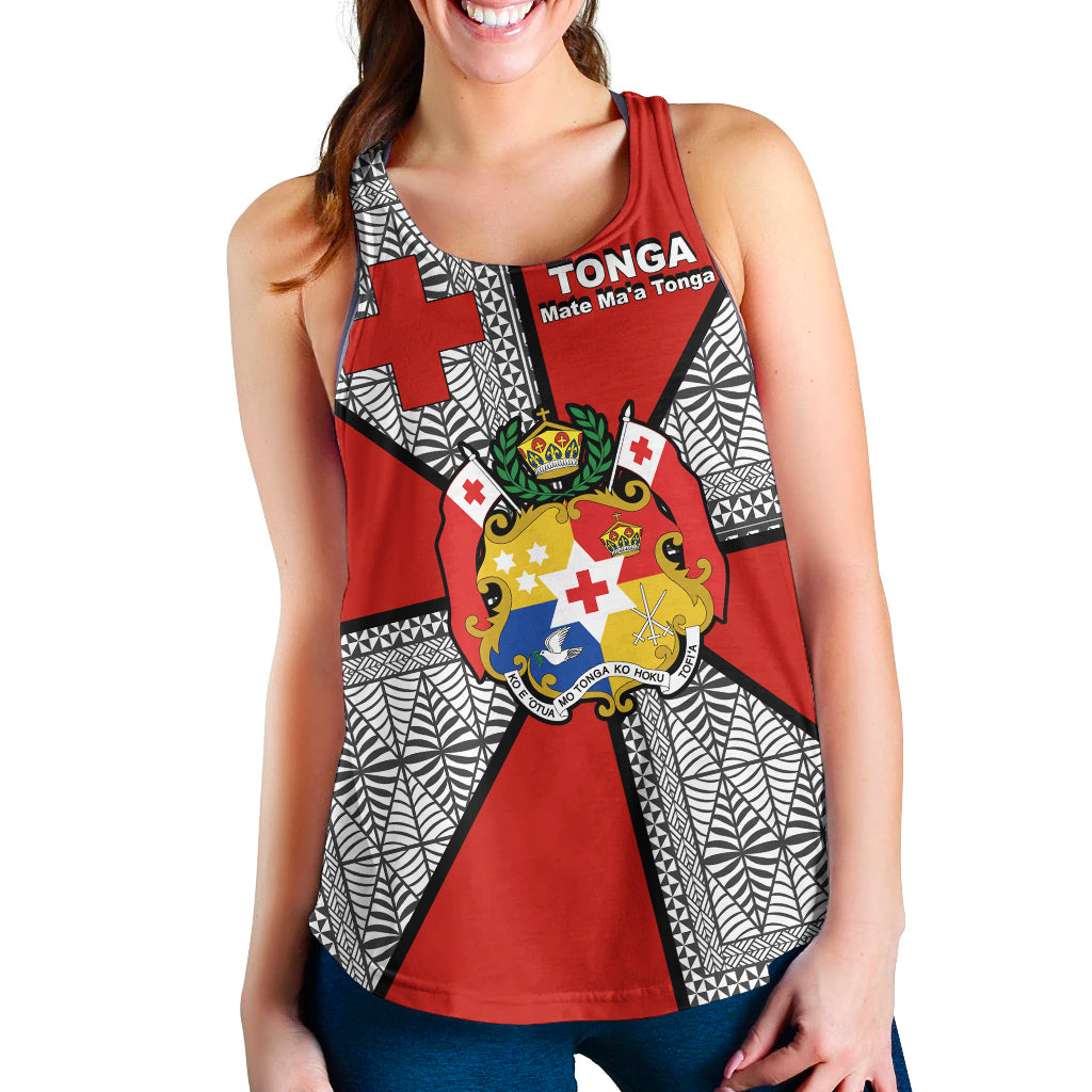 Mate Ma'a Tonga - Women's Tank Tongan Patterns - LT20 Black - Polynesian Pride