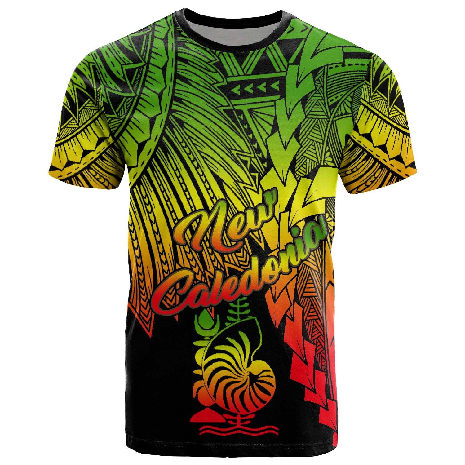 New Caledonia Polynesian T Shirt Tribal Wave Tattoo Reggae Unisex Reggae - Polynesian Pride