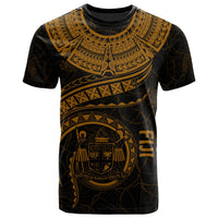 Fiji Polynesian T Shirt Fijian Waves (Golden) Unisex Golden - Polynesian Pride
