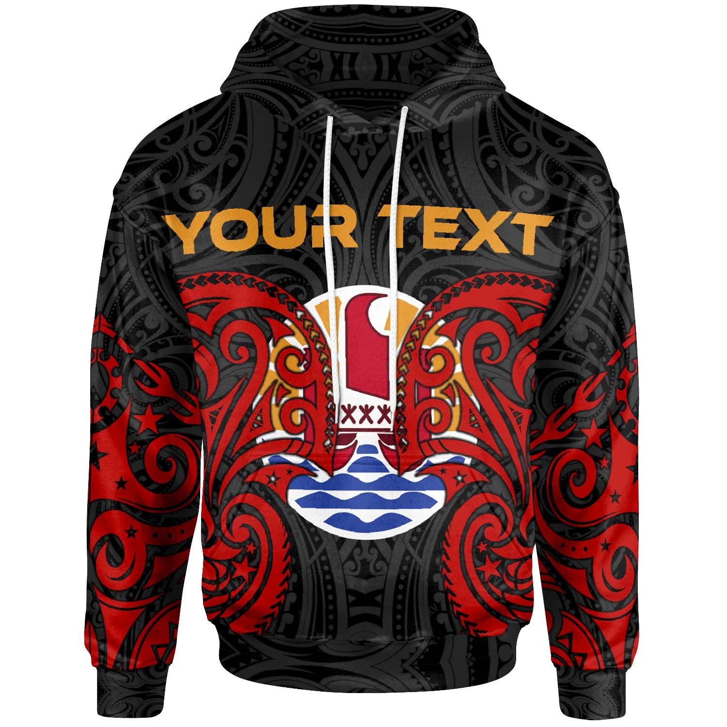 Tahiti Polynesian Custom Hoodie Tahitians Spirit Unisex Red - Polynesian Pride