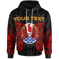 Tahiti Polynesian Custom Hoodie Tahitians Spirit Unisex Red - Polynesian Pride
