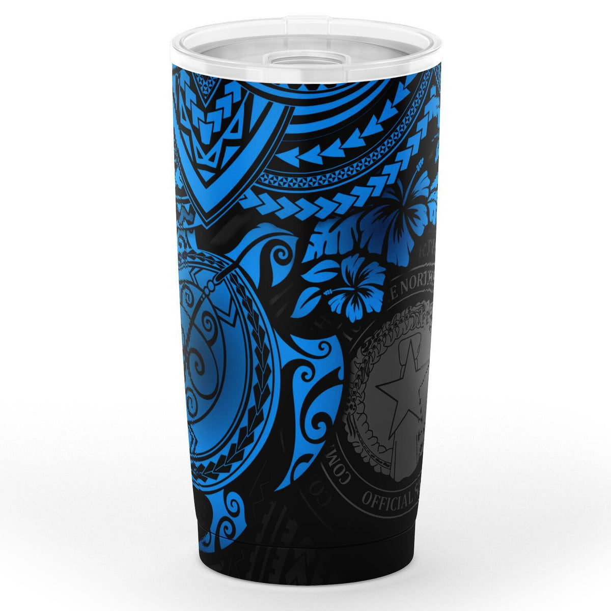 CNMI Polynesian Tumbler - Blue - Polynesian Turtle One Style Black - Polynesian Pride