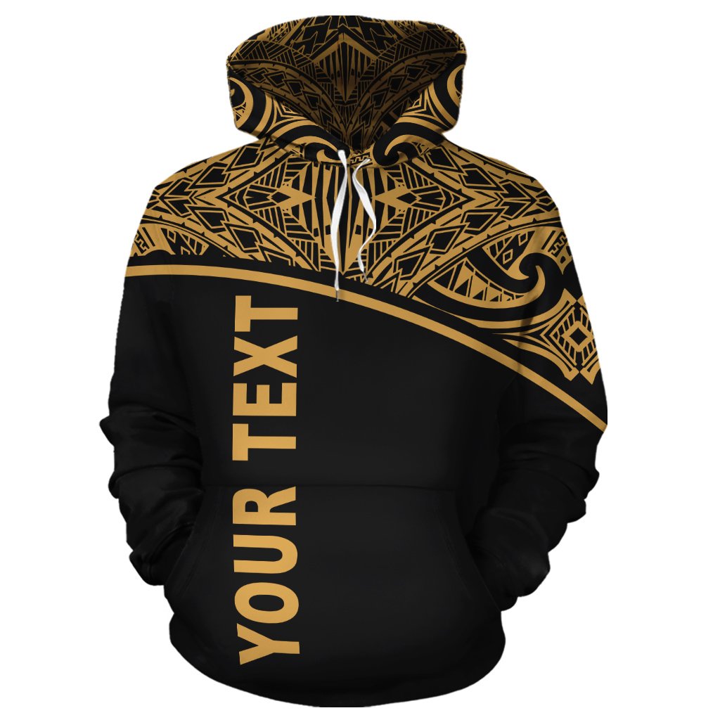 Nauru Polynesian Custom Hoodie Gold Curve - Polynesian Pride