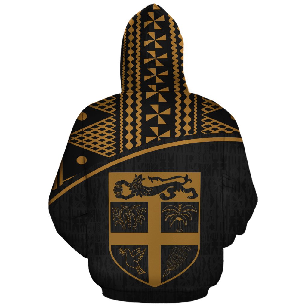 Fiji Polynesian Tapa Custom Zip up Hoodie Yellow Curve - Polynesian Pride