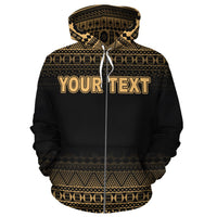 Fiji Polynesian Tapa Custom Zip up Hoodie Yellow Frog - Polynesian Pride