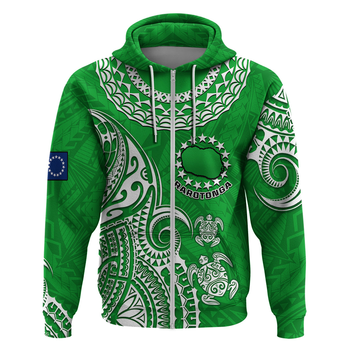 Custom Rarotonga Cook Islands Polynesian Turtle Art Hoodie LT14 - Polynesian Pride