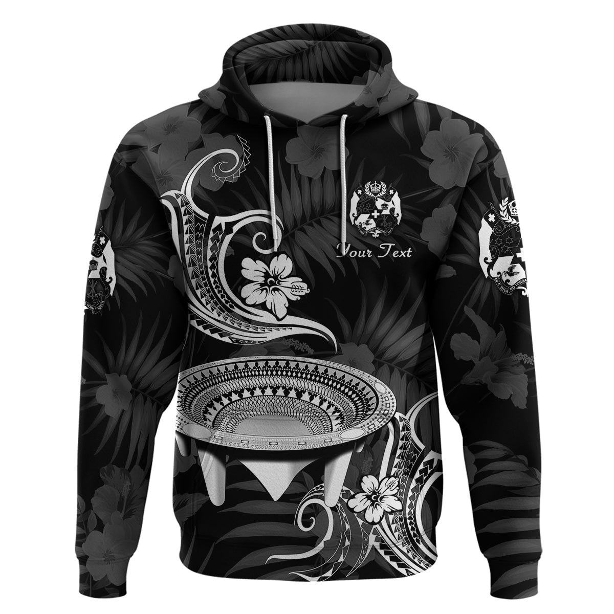 Custom Tonga Kumete Kava Bowl Sila Vibes Black Hoodie LT8 - Polynesian Pride