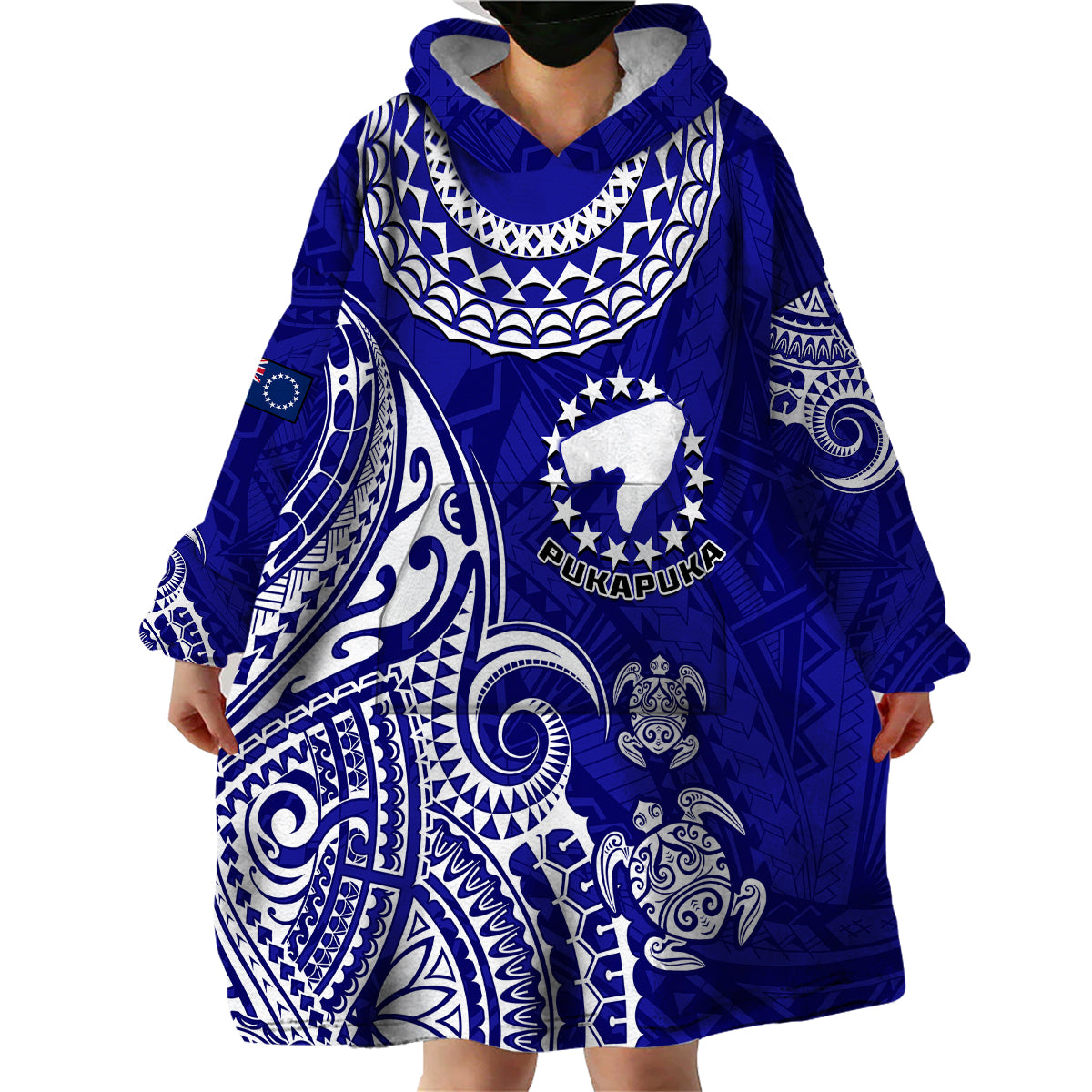 (Custom Personalised) Pukapuka Cook Islands Polynesian Turtle Art Wearable Blanket Hoodie LT14 - Polynesian Pride
