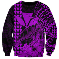 Kakau Polynesian Tribal Hawaiian Turtle with Kanaka Maoli Purple Sweatshirt LT9 Unisex Purple - Polynesian Pride