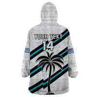 (Custom Text And Number) Fiji Rugby Tapa Pattern Fijian 7s White Wearable Blanket Hoodie LT14 - Polynesian Pride