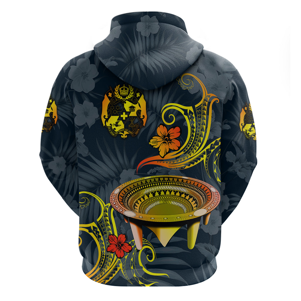 Custom Tonga Kumete Kava Bowl Sila Vibes Gradient Hoodie LT8 - Polynesian Pride