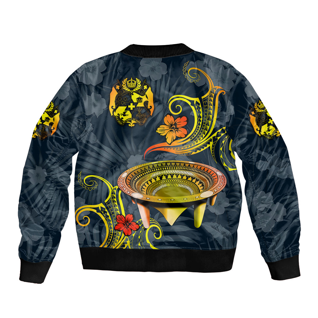 (Custom Personalised) Tonga Kumete Kava Bowl Sila Vibes - Gradient Bomber Jacket LT8 - Polynesian Pride