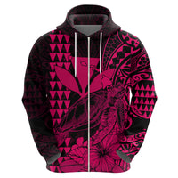 Kakau Polynesian Tribal Hawaiian Turtle with Kanaka Maoli Pink Hoodie LT9 - Polynesian Pride