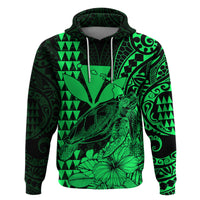 Kakau Polynesian Tribal Hawaiian Turtle with Kanaka Maoli Green Hoodie LT9 - Polynesian Pride