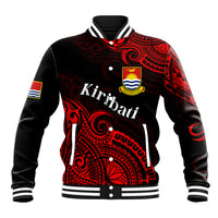 (Custom Personalised) Ribaberiki Kiribati Coat Of Arms Mix Red Polynesian Baseball Jacket LT14 Unisex Red - Polynesian Pride