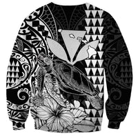 Kakau Polynesian Tribal Hawaiian Turtle with Kanaka Maoli Black Sweatshirt LT9 - Polynesian Pride