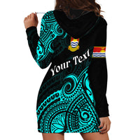 (Custom Personalised) Ribaberiki Kiribati Coat Of Arms Mix Cyan Polynesian Hoodie Dress LT14 - Polynesian Pride