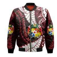 Tonga Emancipation Day Bomber Jacket Kupesi Pattern No.2 Black LT9 Unisex - Polynesian Pride