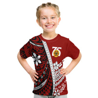 Tonga High School 75th Anniversary T Shirt Red Polynesian Minimalist Style LT9 Kid Red - Polynesian Pride