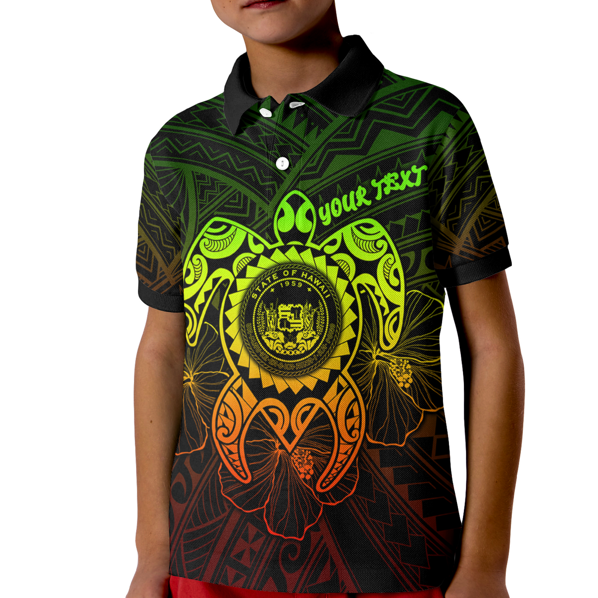 Hawaii Polynesian Custom Polo Shirt Vintage Polynesian Turtle (Reggae) - Polynesian Pride