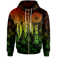 American Samoa Custom Zip up Hoodie Polynesian Wings (Reggae) Unisex Reggae - Polynesian Pride