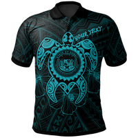 Hawaii Polynesian Custom Polo Shirt Vintage Polynesian Turtle (Turquoise) Unisex Turquoise - Polynesian Pride