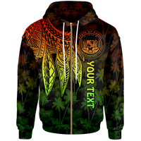 Polynesian Hawaii Custom Zip up Hoodie Polynesian Wings (Reggae) Unisex Reggae - Polynesian Pride