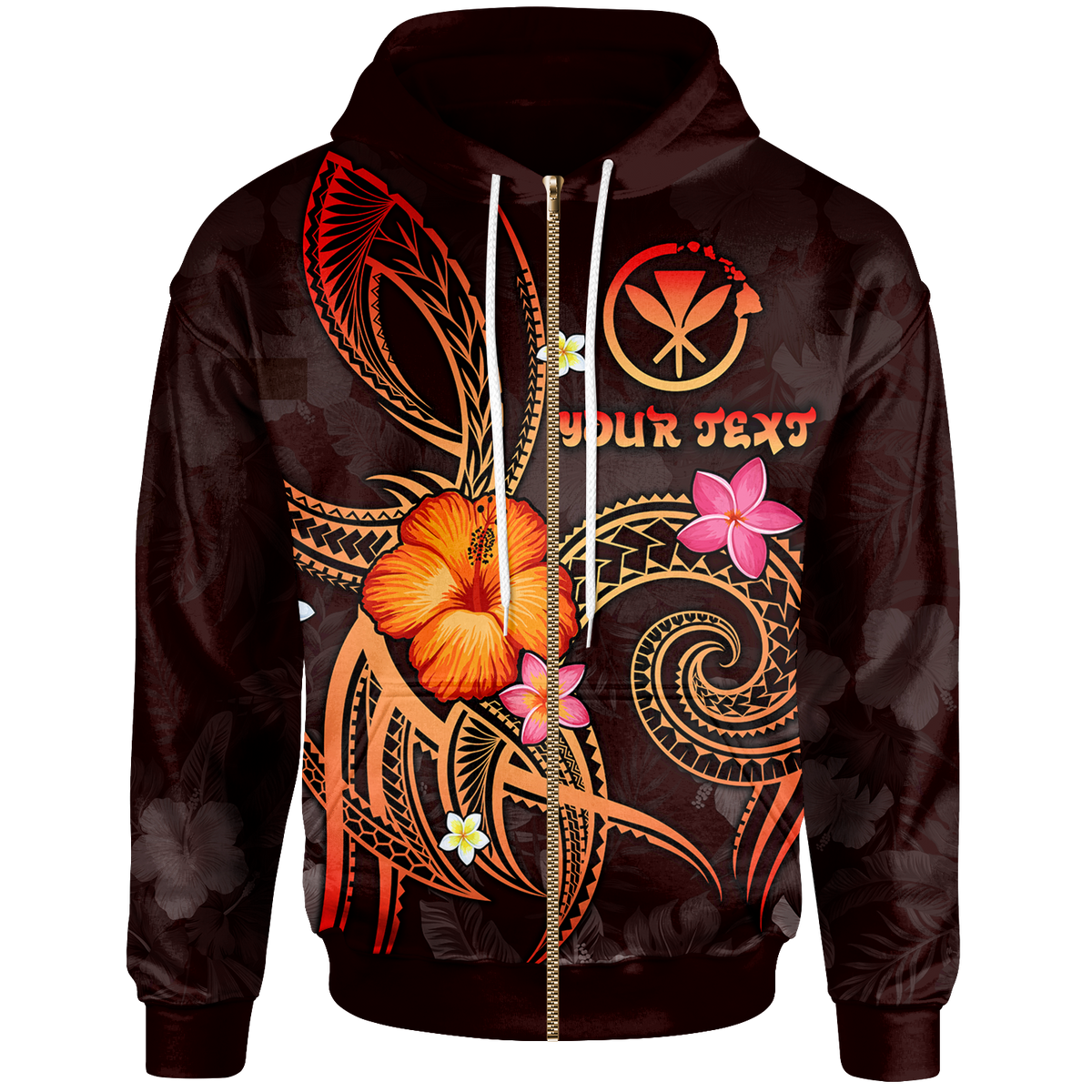 Polynesian Hawaii Custom Zip up Hoodie Legend of Kanaka Maoli (Red) Unisex Red - Polynesian Pride