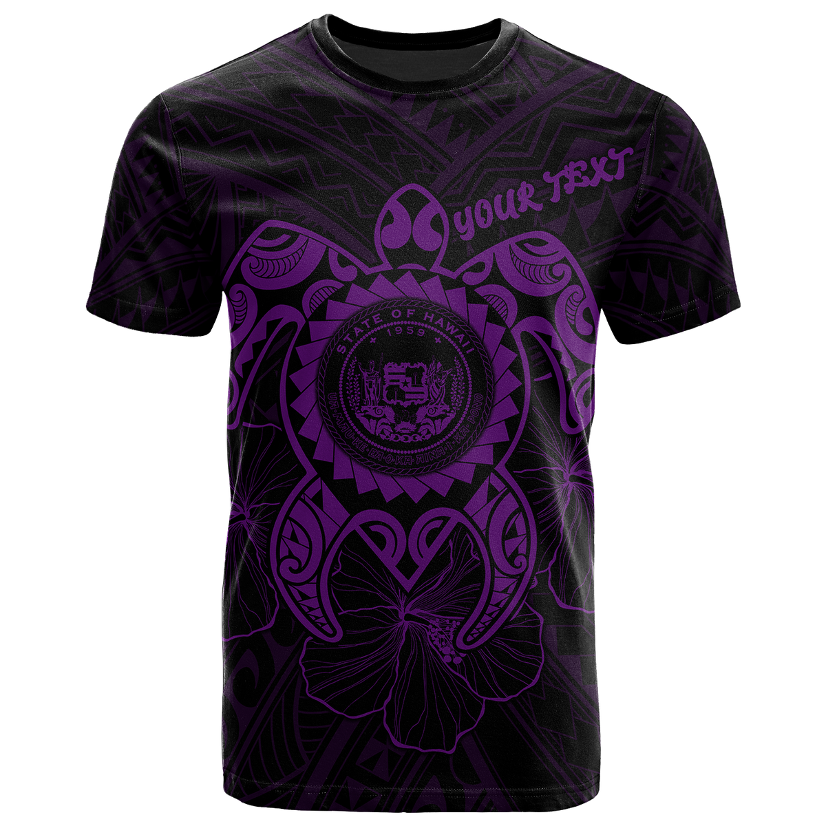 Hawaii Polynesian Custom T Shirt Vintage Polynesian Turtle (Purple) Unisex Purple - Polynesian Pride