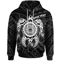 American Samoa Polynesian Custom Hoodie Vintage Polynesian Turtle (White) Unisex White - Polynesian Pride
